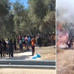 Μόρια: Κάτοικοι πιάστηκαν στα χέρια με τα ΜΑΤ – Φωτιές από τα δακρυγόνα