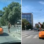Πεζός τιμωρεί οδηγό με Porsche κάμπριο - Για να μάθει να σέβεται