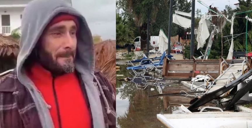 Ζάκυνθος: Καταστράφηκε το μαγαζί του ολοσχερώς - Λύγισε μπροστά στην κάμερα ο ιδιοκτήτης