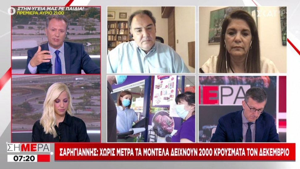 Δημοσθένης Σαρηγιάννης: Τα μοντέλα δείχνουν μέχρι και 2.000 κρούσματα τη μέρα